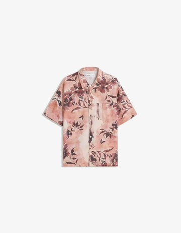 Berskha Camisa Manga Curta Estampada Rosa