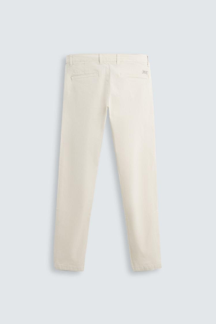 Zara Calças Chino Skinny Fit Cru