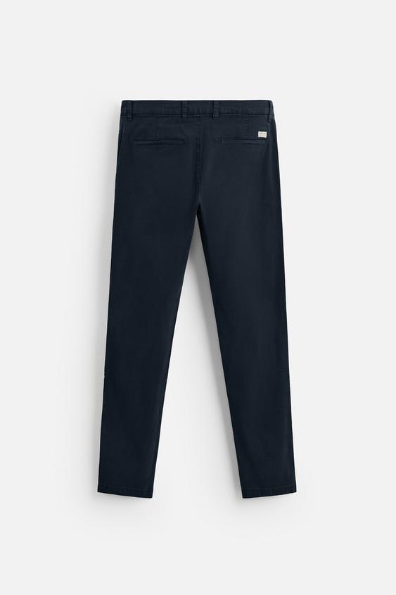 Zara Calças Chino Skinny Fit Azuis