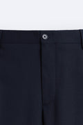 Zara Calça Formal De Estrutura Azul Marinho