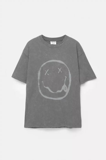 Pull&bear T-shirt Com Estampado Nirvana Smiley Cinzento