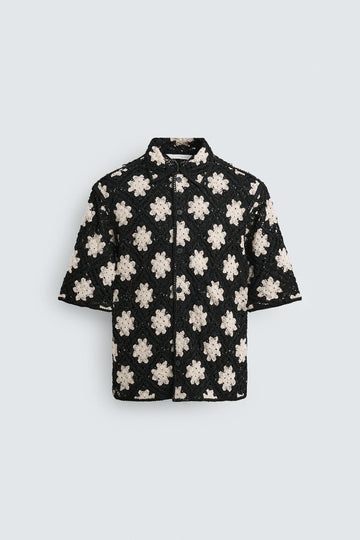 Zara Camisa Com Estrutura De Crochê