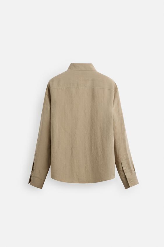 Zara Camisa FLuida Com Bolso Torrado