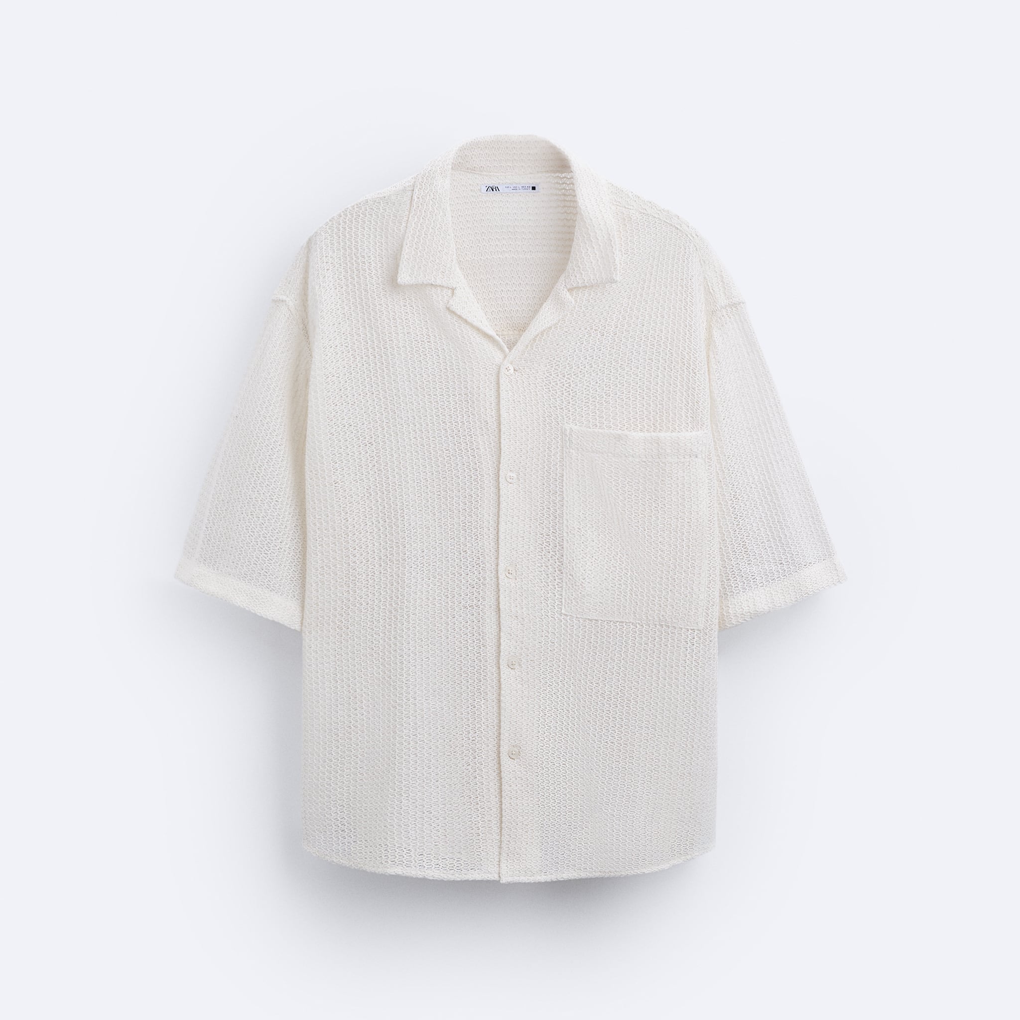 Zara Camisa Com Estrutura Croché Branca