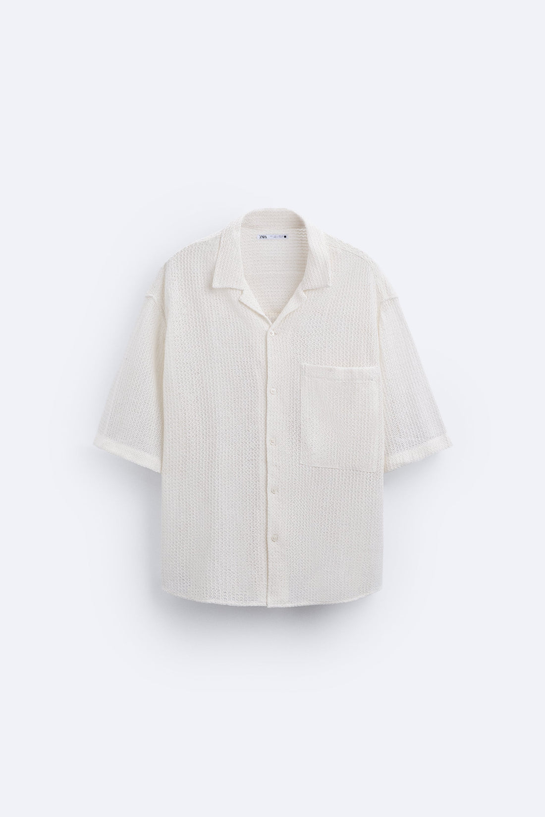 Zara Camisa Com Estrutura Croché Branca