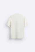 Zara T-Shirt Bordada e Texturada Branca