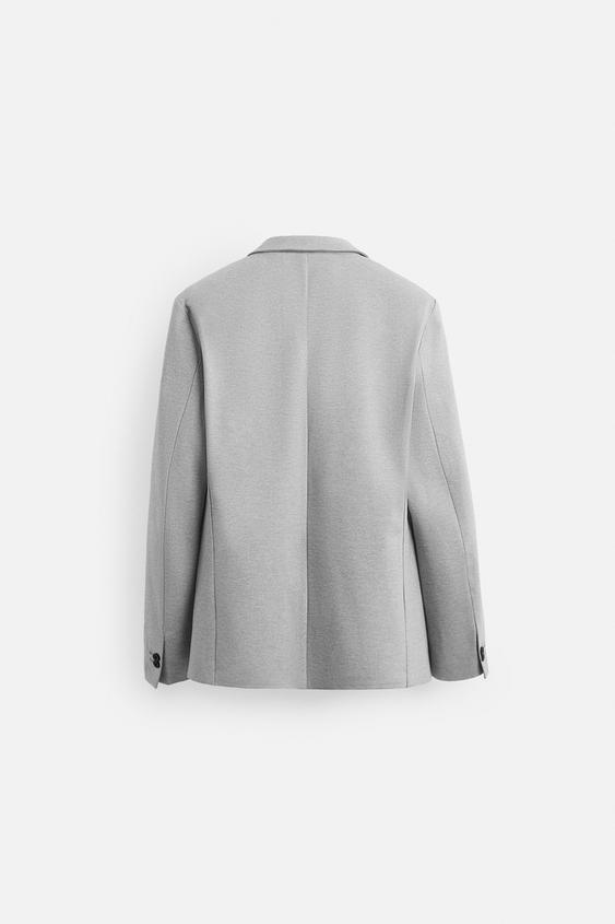 Zara Blazer Slim Fit Conforto Cinzento