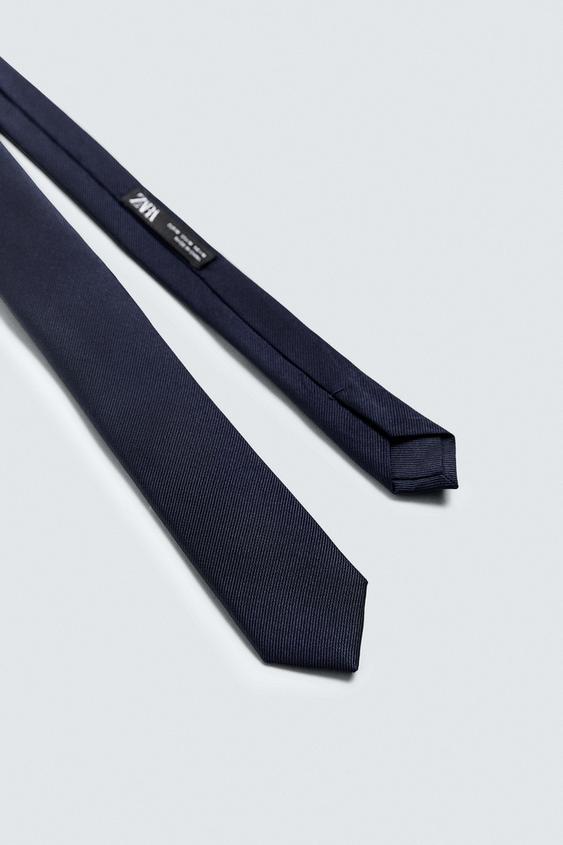 Zara Gravata De Seda Amoreira Preta