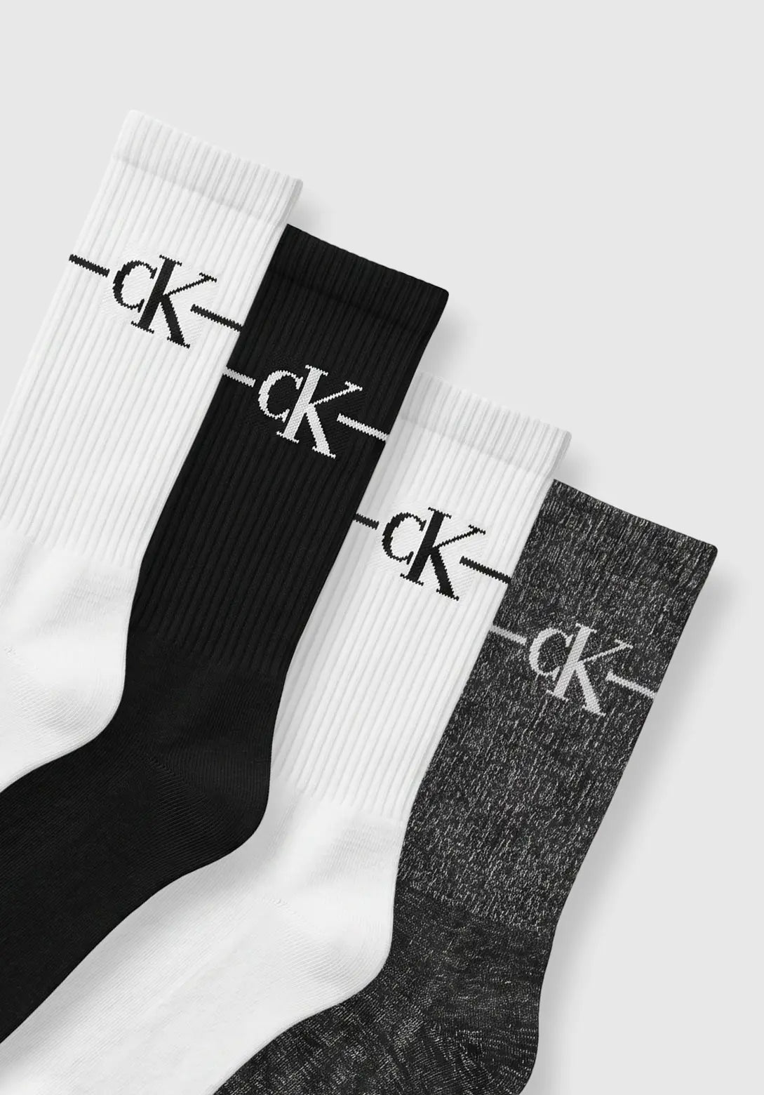 Calvin Klein Conjunto De 4 Meias Cinza e Brancas