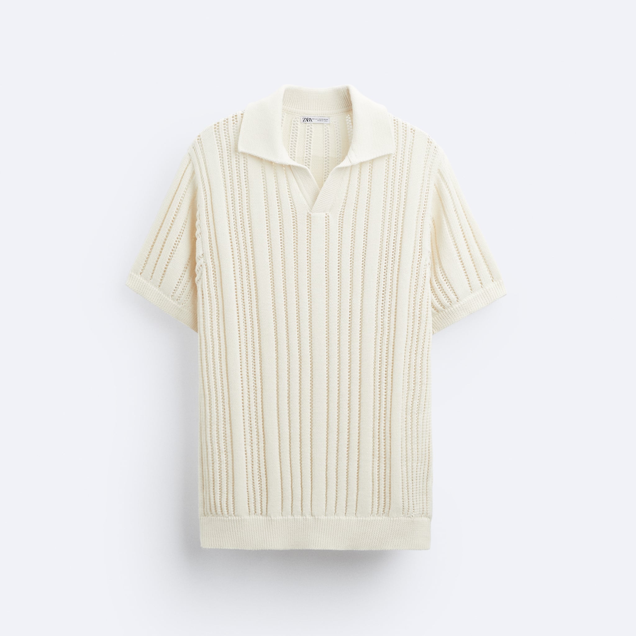 Zara Camisa Polo Com Textura De crochê