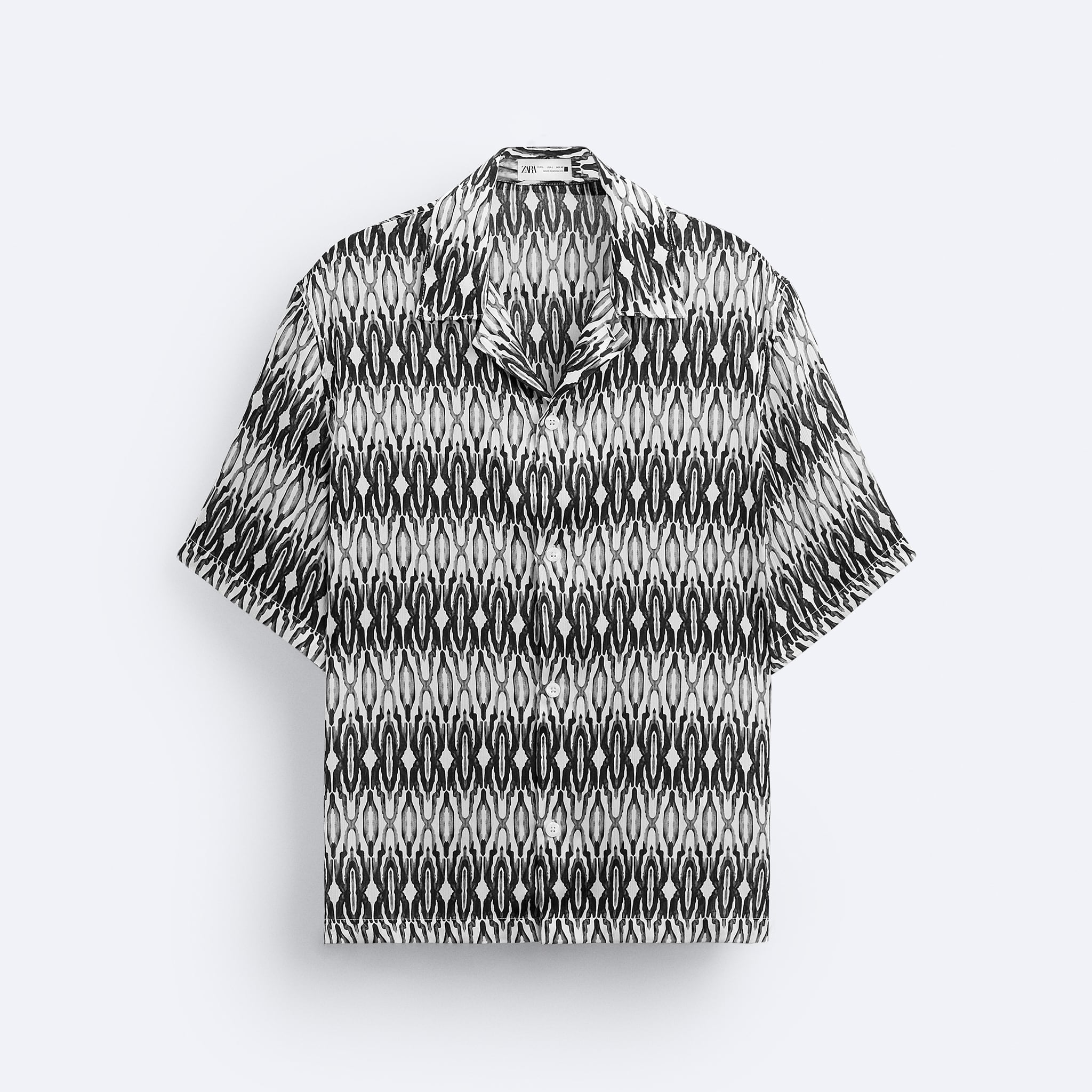 Zara Camisa Com Estampado Geométrico