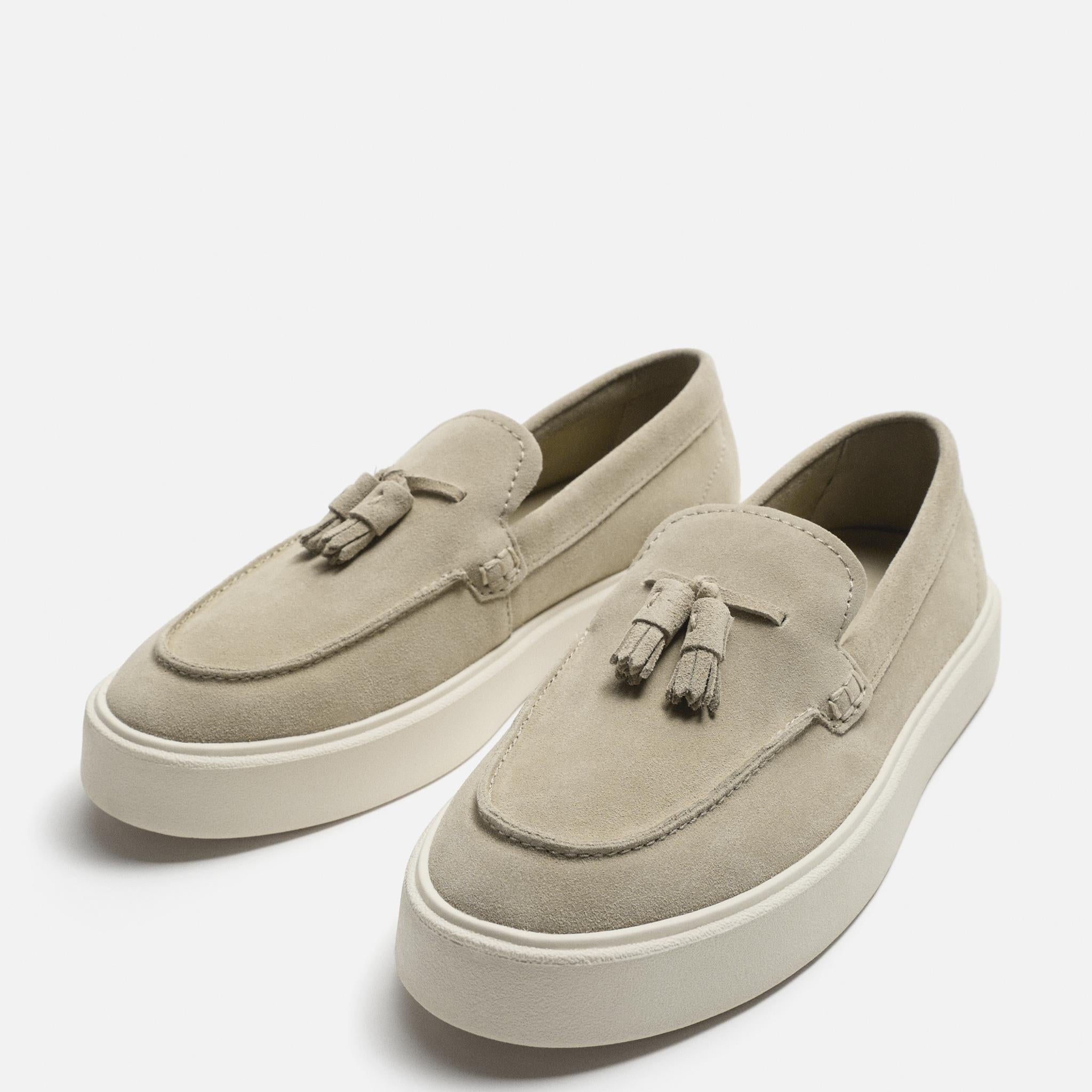 Zara Mocassins Borlas De Pele