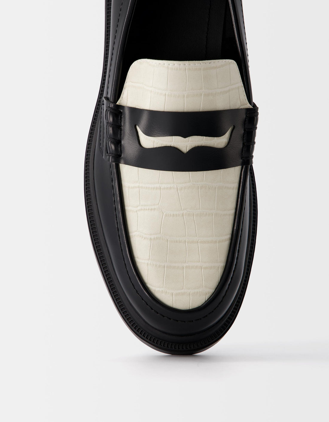 Bershka Sapatos Mocassim Combinado Preto