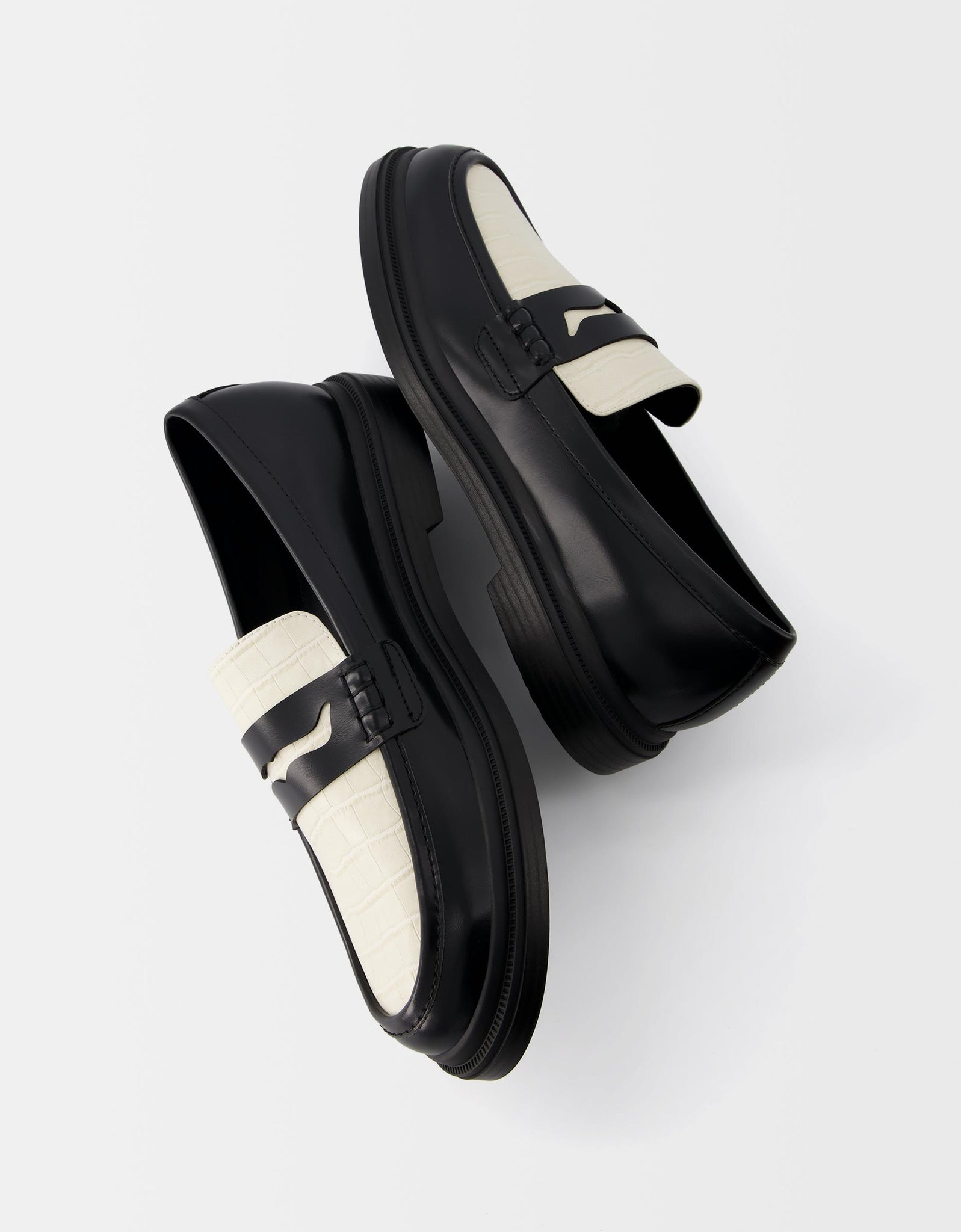 Bershka Sapatos Mocassim Combinado Preto