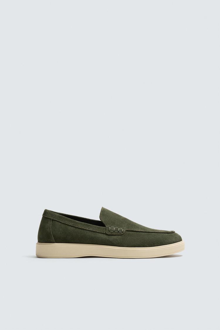 Zara Mocassim Casual Leather Verde