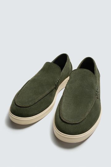 Zara Mocassim Casual Leather Verde