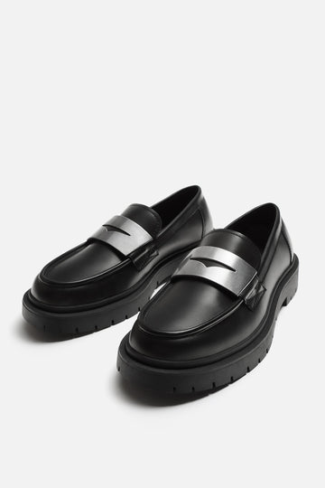 Zara Sapatos Mocassim Com Aplique