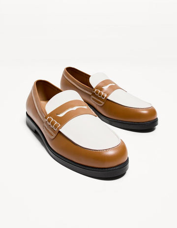 Bershka Loafers Castanho e Branco