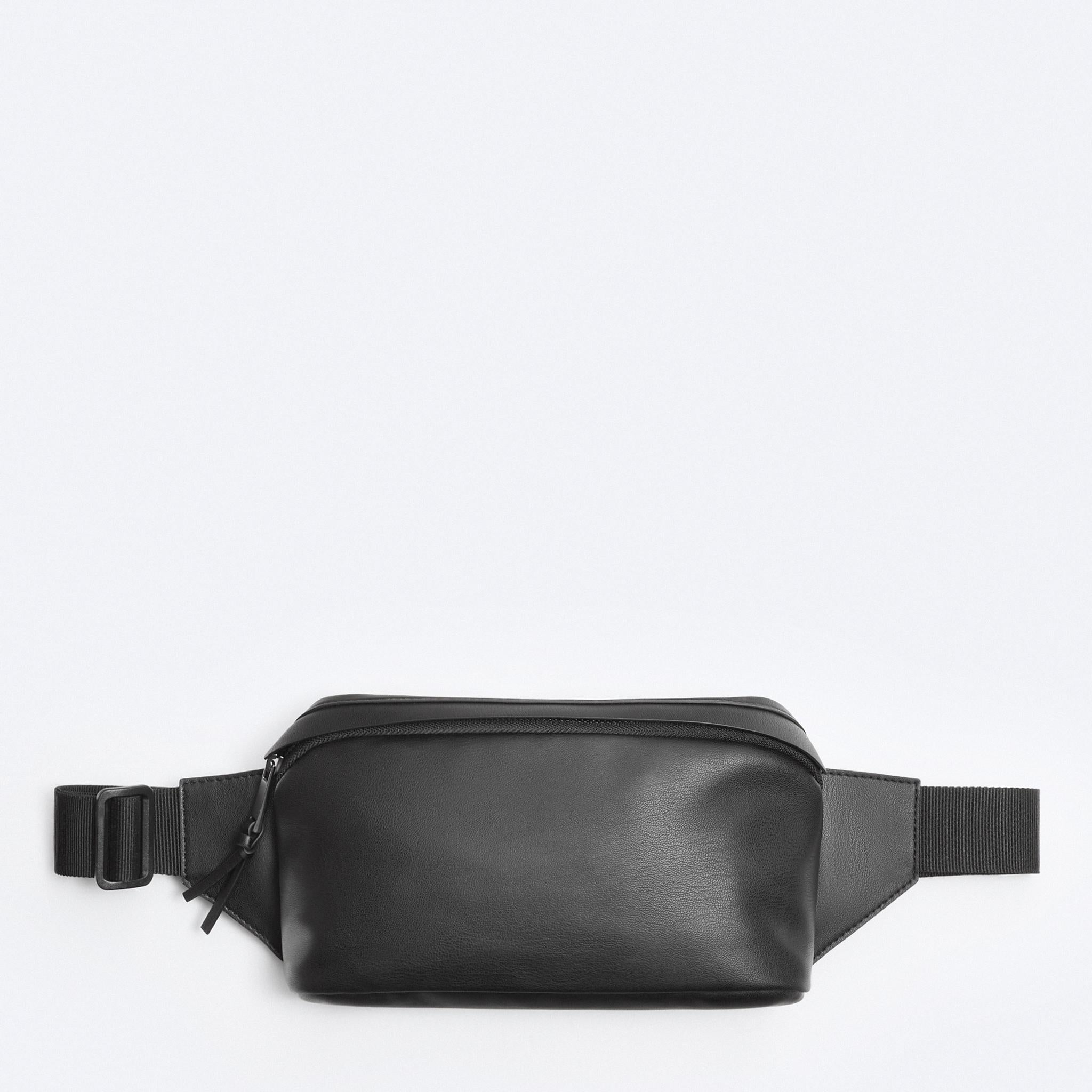 Zara Bolsa De Cintura Soft Monocolor Preta