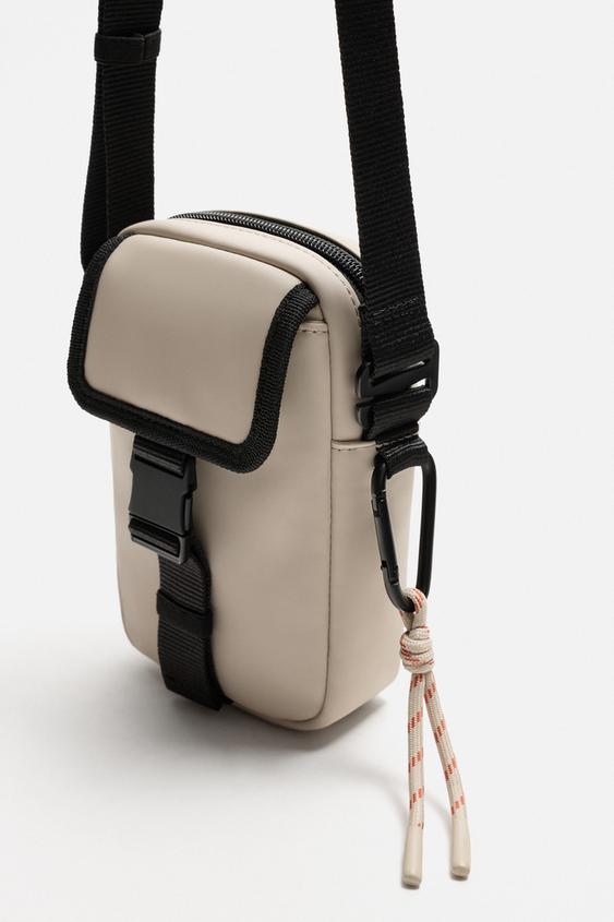 Zara Mala Tiracolo Com Pespentos Cinzento medio