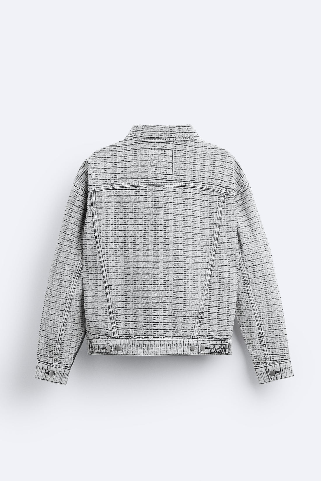 Zara Casaco De Ganga Jacquard Geométrica