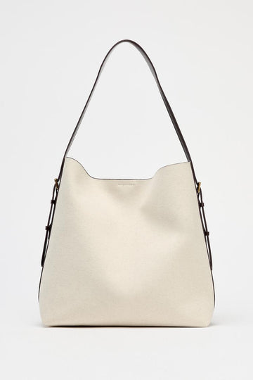 Zara Bolsa Maxi Saca Canvas Branca