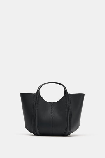 ZARA Mini City Bag Com Pespontes