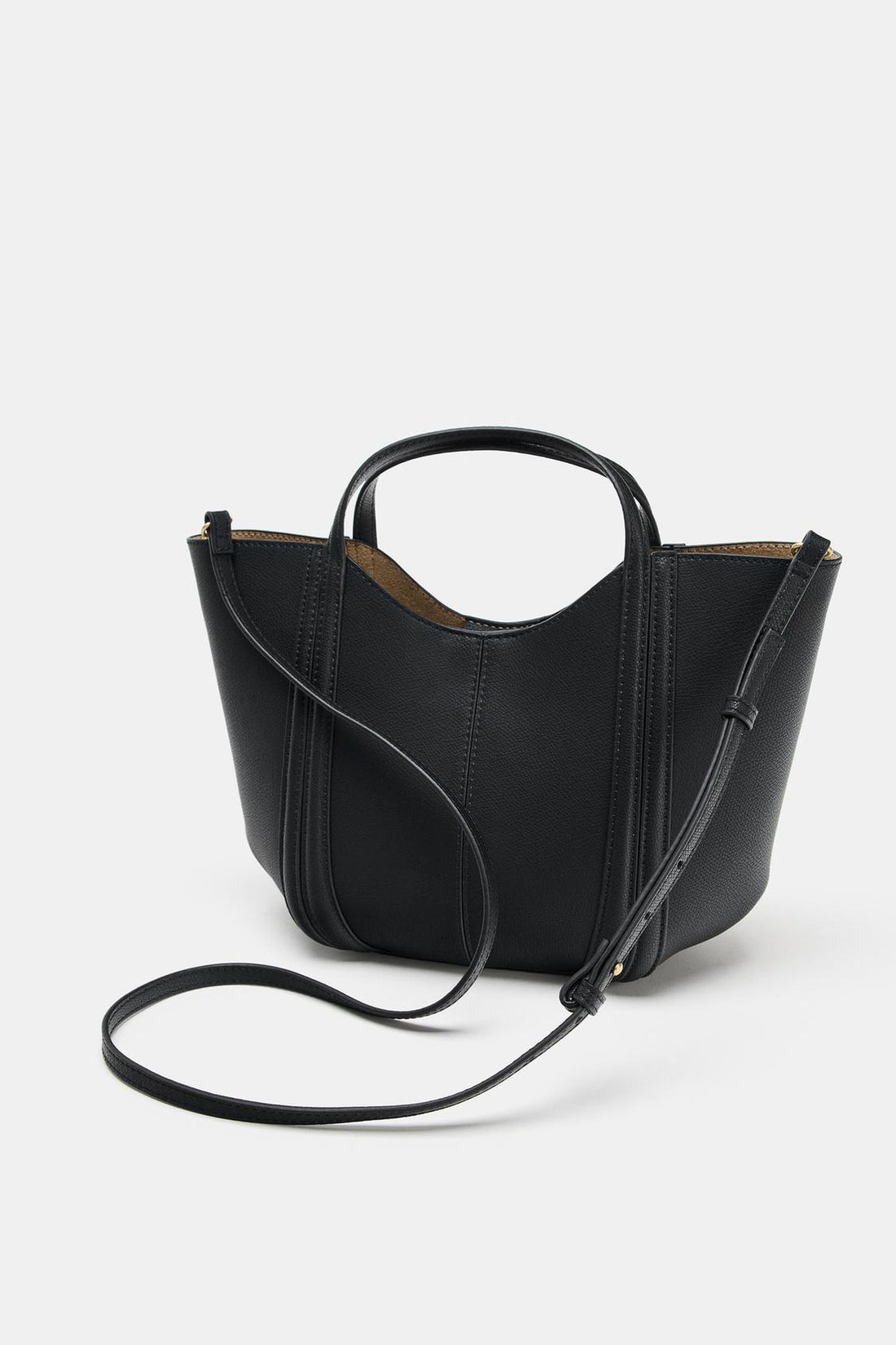 ZARA Mini City Bag Com Pespontes