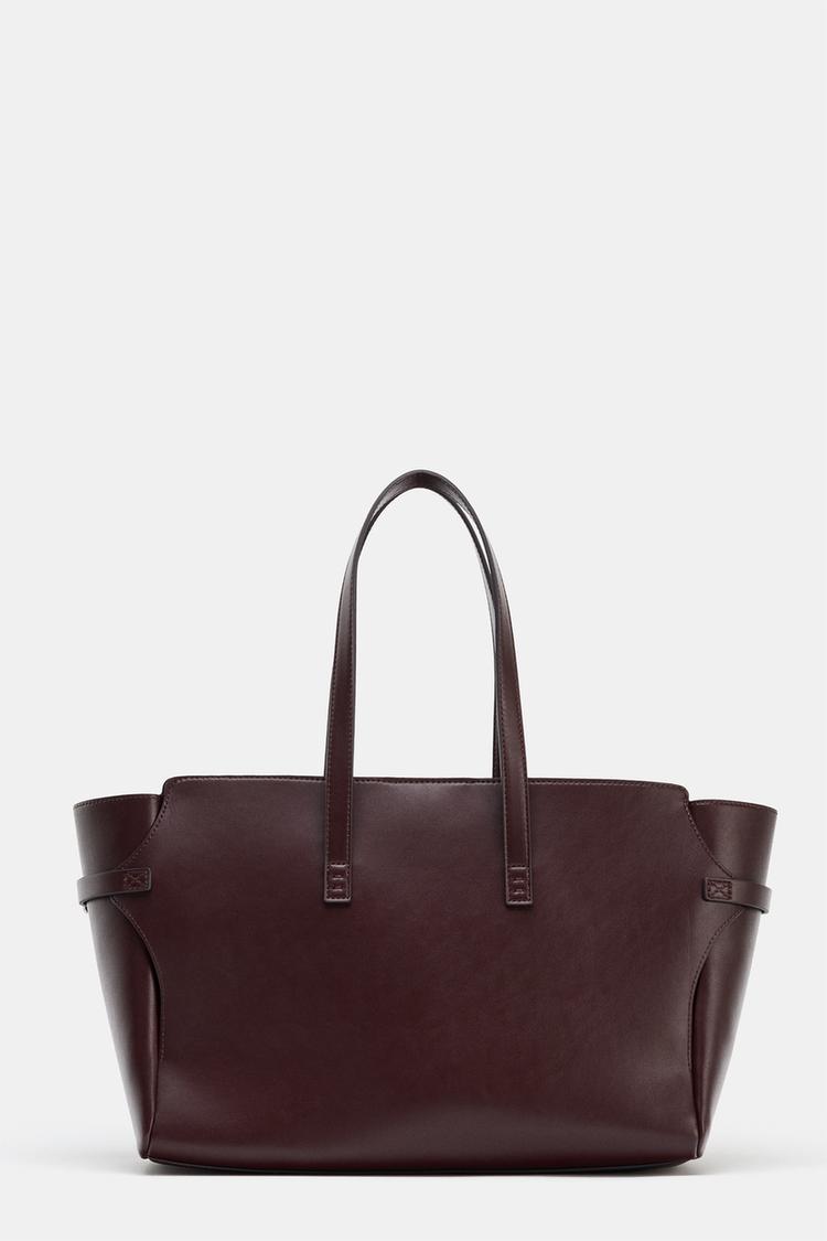Zara Mala Maxi Tote Bag Vermelho Escuro