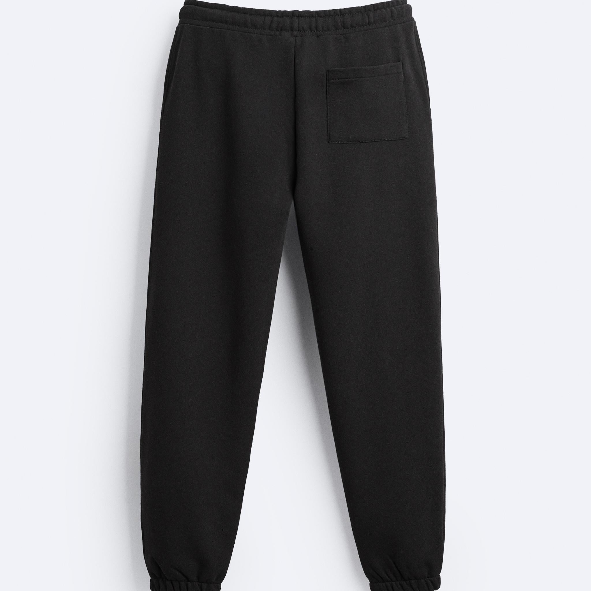 Zara Calças Jogger Básicas Preta