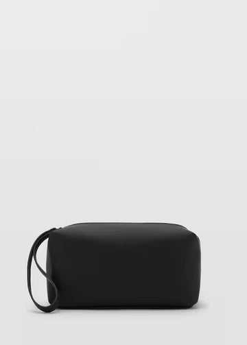 Mango Nécessaire Pisoado Alça Contraste Preta