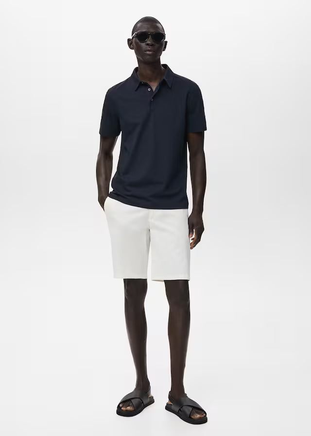 Mango Calções Chino Slim Fit De Algodão Branco