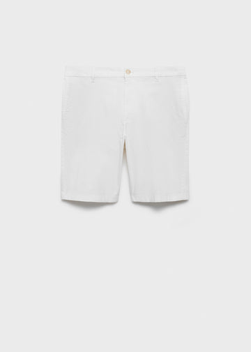 Mango Calções Chino Slim Fit De Algodão Branco