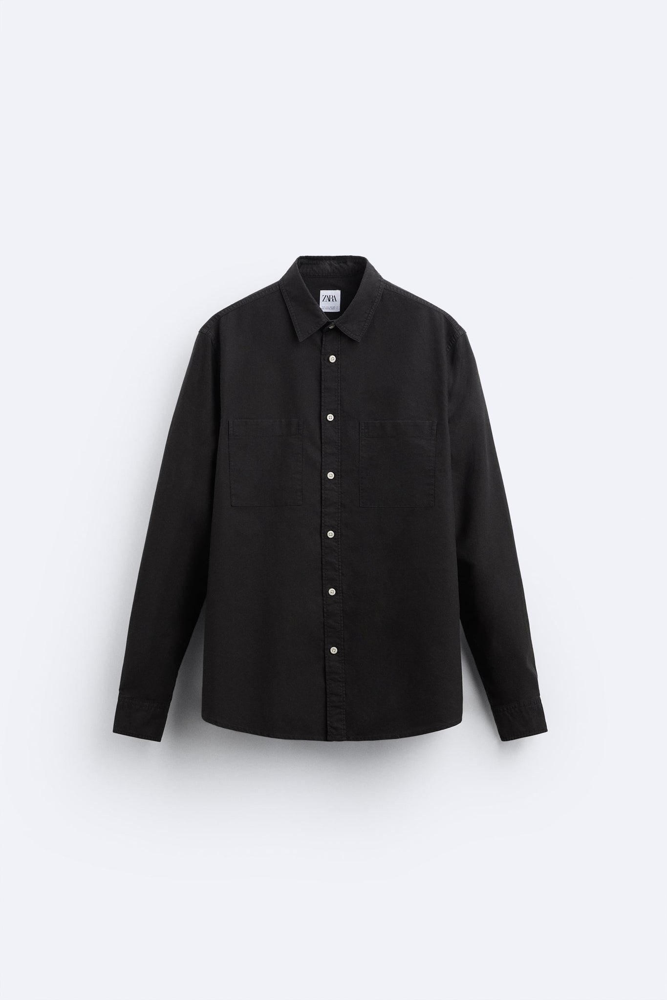 Zara Camisa Manga Jeans Preta