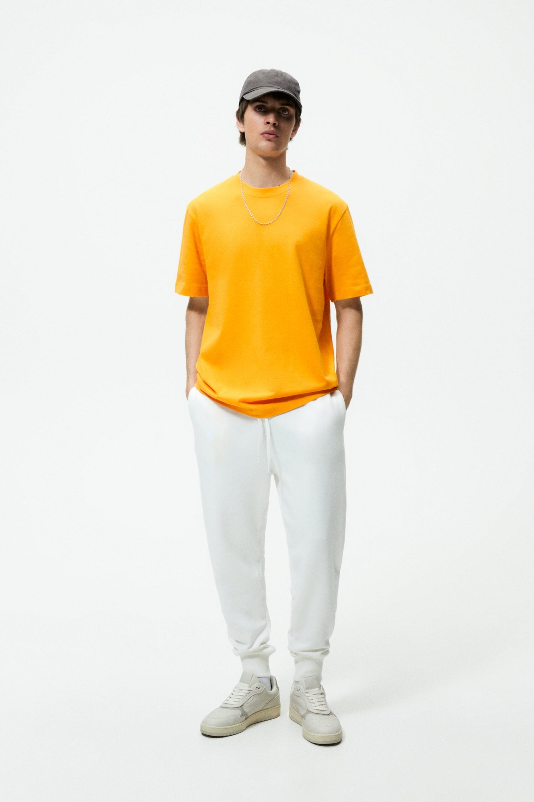 ZARA T-Shirt Basica Heavy Weight Laranja