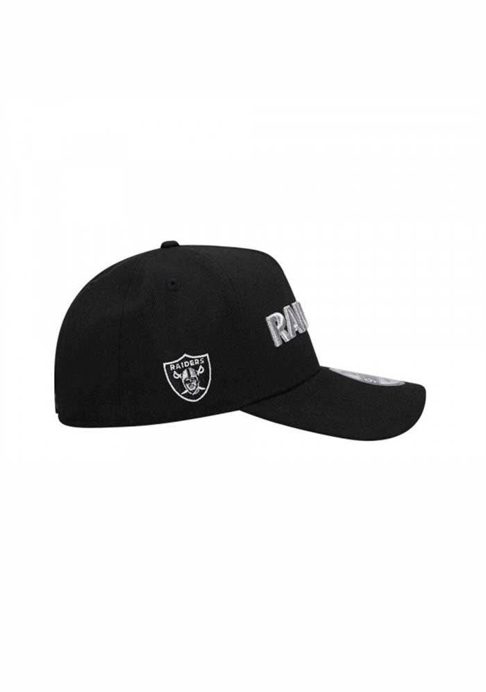 New Era Las Vegas Raiders Silver Wordmark Edition 9Forty A Frame Snapback Hat