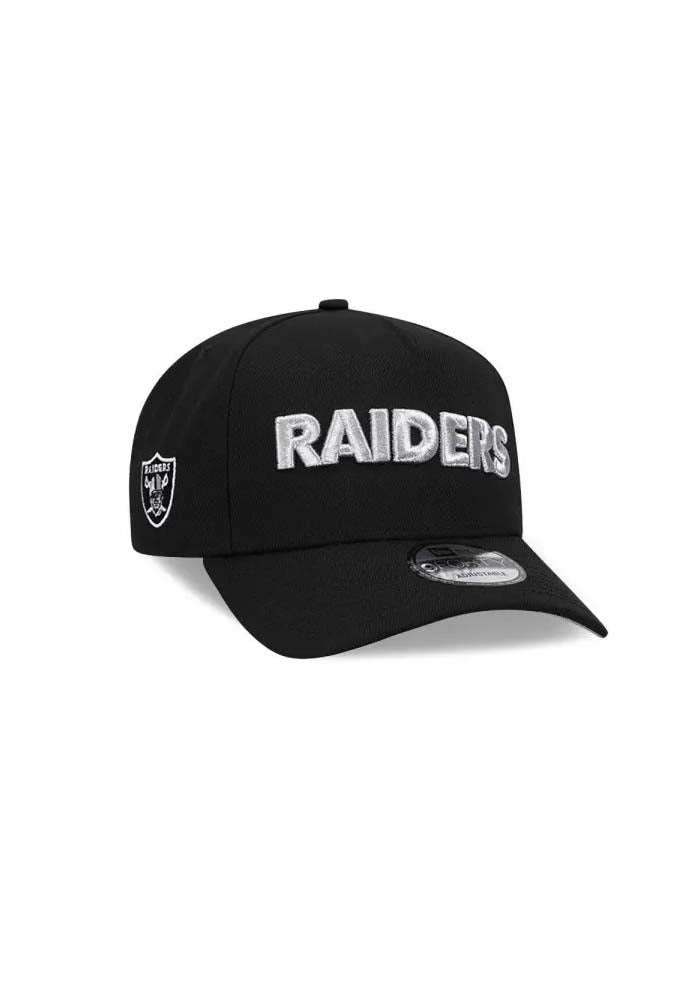 New Era Las Vegas Raiders Silver Wordmark Edition 9Forty A Frame Snapback Hat