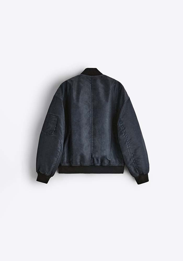 Zara Casaco Bomber Colchoado Azul