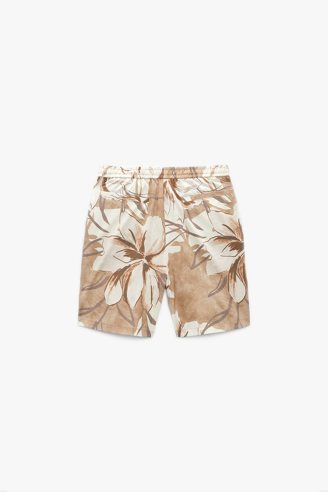 ZARA Calções Com Estampado Floral Bege