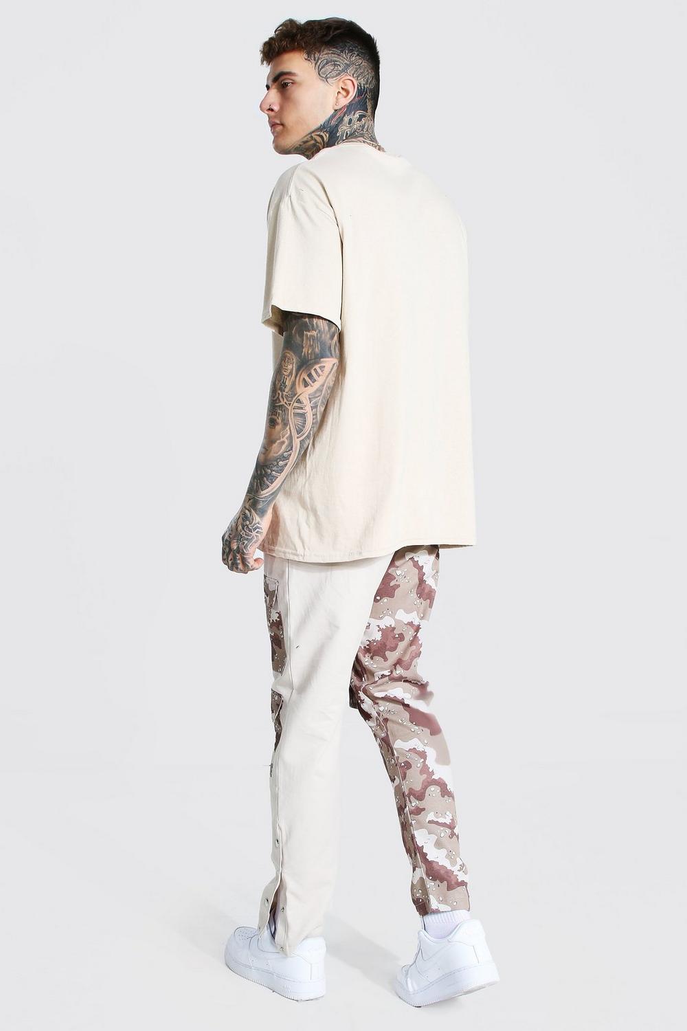 boohooMAN Oversized Faith Print T-Shirt Sand