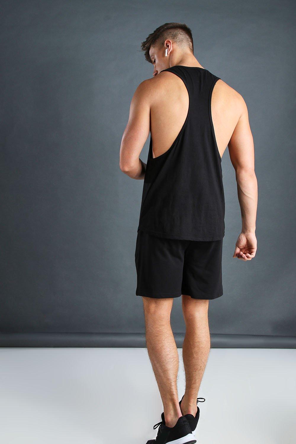 boohooMAN Active GYM Racer Vest Black