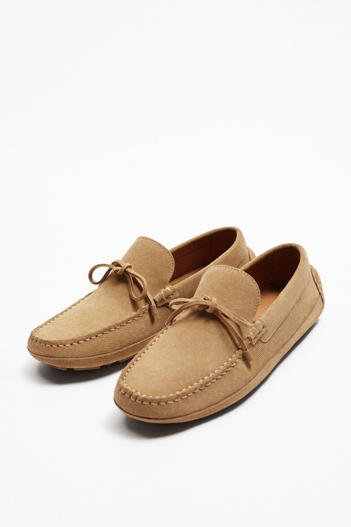 ZARA Sapatos Driving Moccasins De Pele