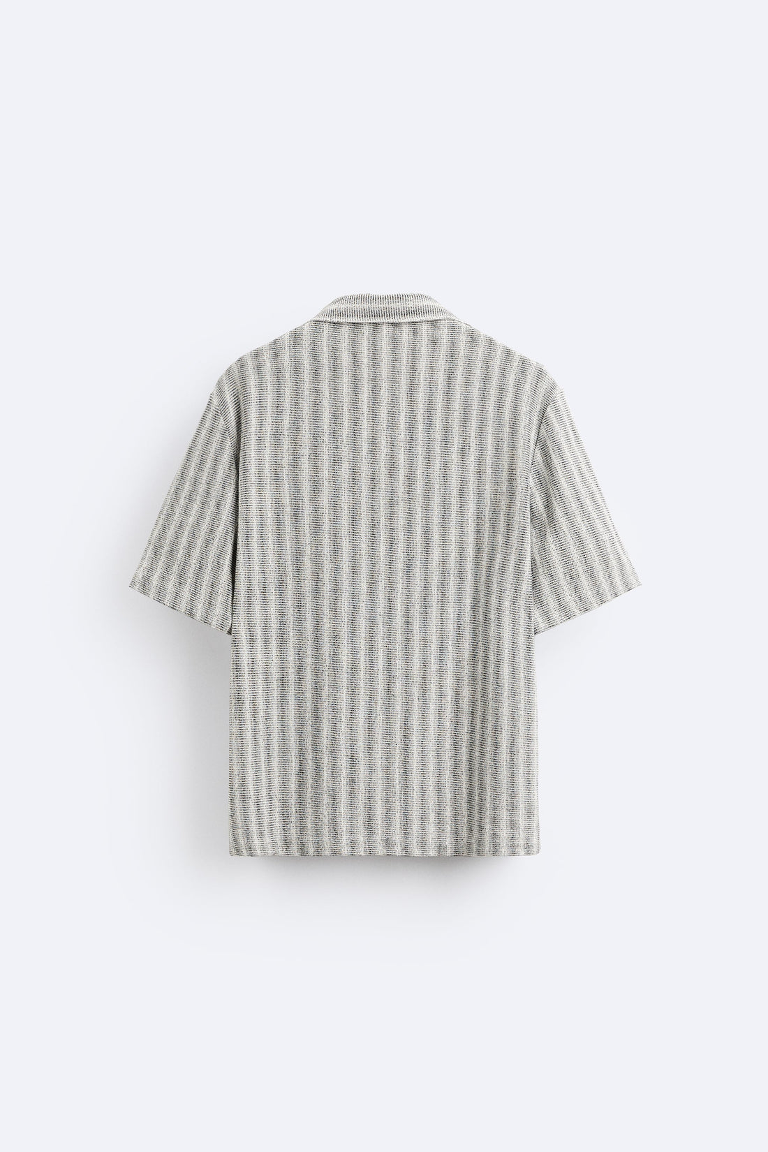 Zara Camisa Jacquard De Riscas Cinza