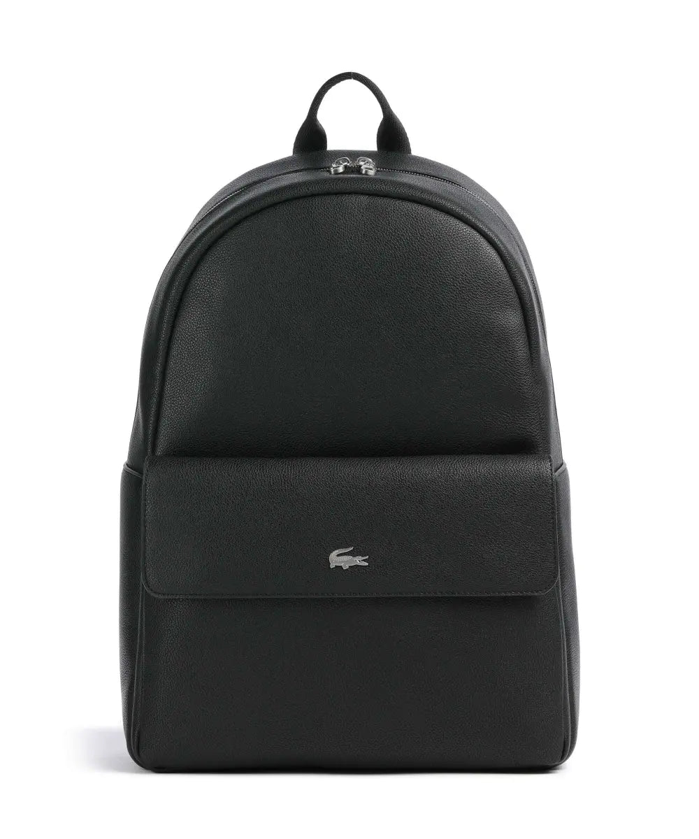 Lacoste Mochila Empresarial De Couro Preta