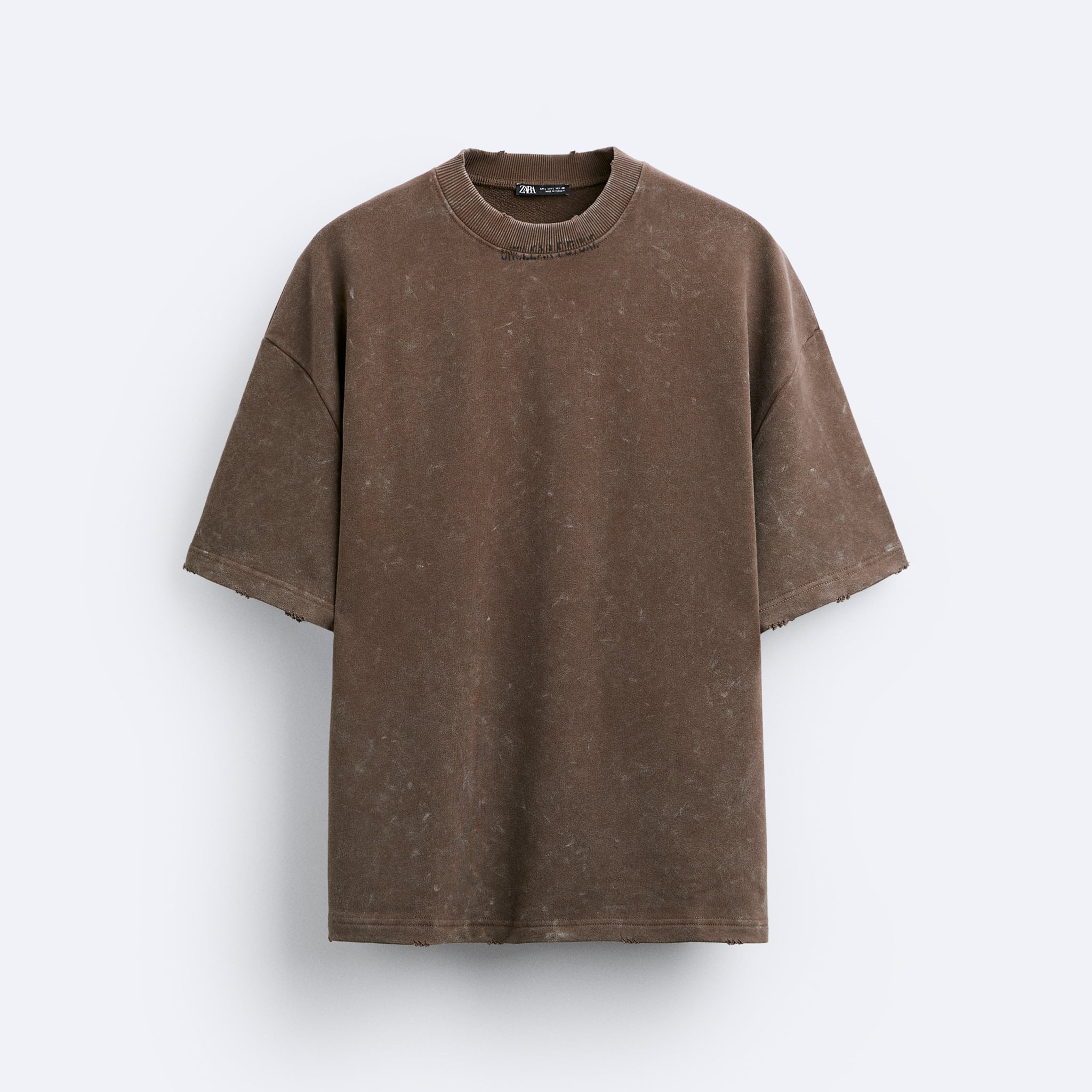 Zara T-Shirt Com Mensagem Lavada
