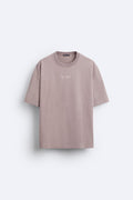 Zara T-Shirt Oversized Bordada Rosa