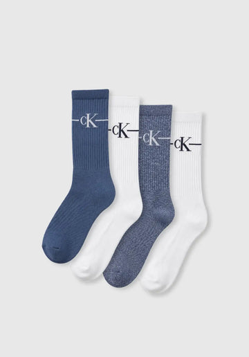 Calvin Klein Conjunto De 4 Meias Azuis e Brancas