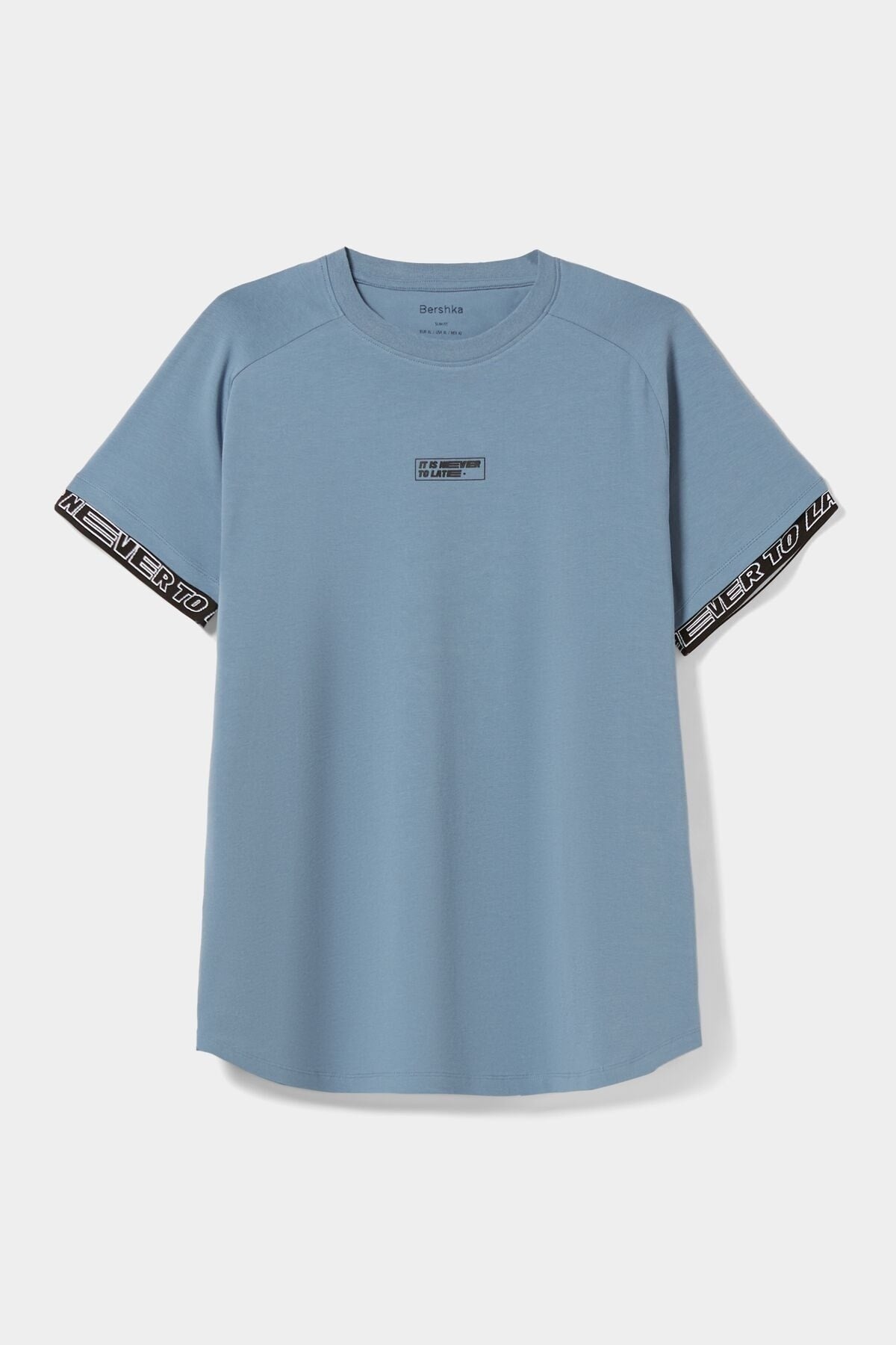 Bershka T-Shirt slim fit Azul