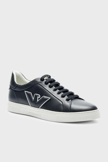 Emporio Armani Sapatilha Leather Preta