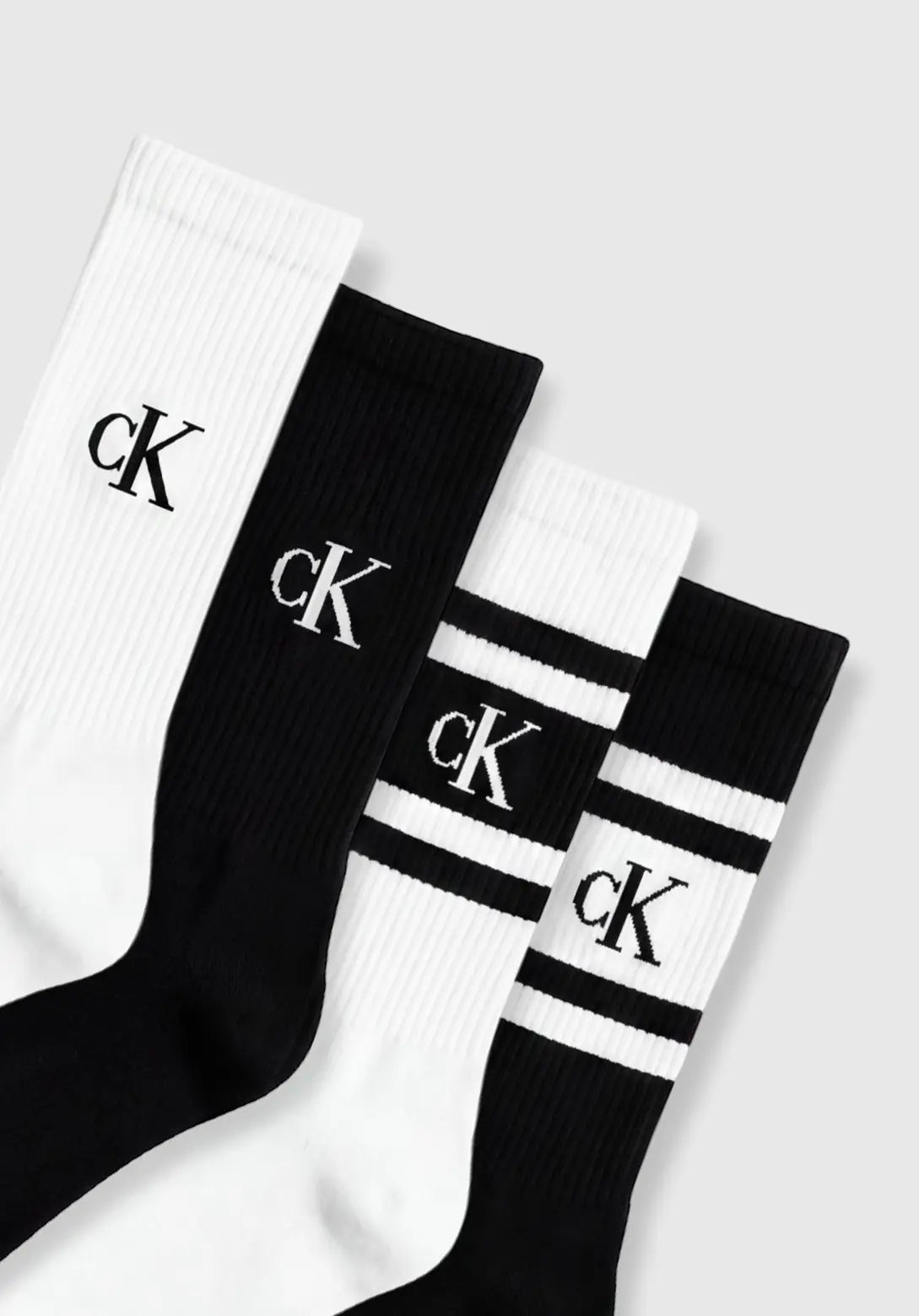 Calvin Klein Conjunto De 4 Meias Pretas e Brancas
